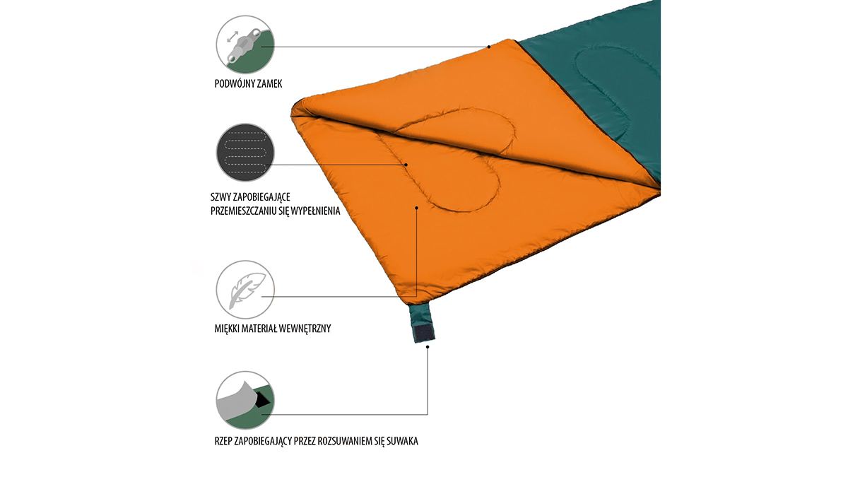 NILS CAMP NC2002 - letni śpiwór turystyczny koperta